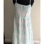 Aerie Light Blue Sleeveless Maxi Dress Adjustable Straps & Tiered Skirt Large Photo 2