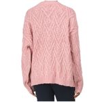 Free People Sweater Womens XS Pink Isla Cable Stitch Chunky Knit Tunic Oversized Photo 2