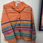 Coldwater Creek  Orange Blazer with Striking Horizontal Stripes Photo 0