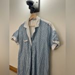 Anthropologie EUC  Cezzane Striped Eyelet Midi Dress Oversized Size Small Photo 3