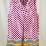 Violet+Claire Pink Mixed Print Boho Sleeveless Blouse Feminine Girly Gypsy Photo 2