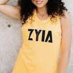 Zyia  Active Sz XXL Bengal Tank Y Mesh Letter Sleeveless Yellow Orange Spell Out Photo 0