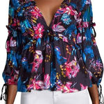 Tanya Taylor  Dutch Garden Silk Blend Floral Top Blouse Photo 0