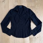 Brandy Melville  Shirt Collared Button Up Long Sleeve One Size Black Photo 0