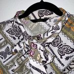 Elf Sack Women’s Size Medium Printed Pattern Dress White Photo 3