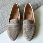 Trary Gray White Burgundy Plaid Flat Loafers Size 6 Photo 0