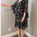 Calvin Klein  Women's Floral-Print Ruffled Shift Black/Spicy Orange Size 14 #103 Photo 2