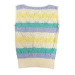 Women's Crochet Pastel Striped Preppy Sweater Vest Size undefined Photo 4