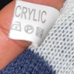 Navy Blue Red White Striped Star Knit American Flag Patriotic Scarf Photo 3