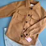 Avec Les Filles NWT Cognac Brown Shirt Tail Shacket Photo 4
