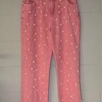 POL Pink Pearl Jeans High-Rise Distressed Hem 100% Cotton Jeans Size Medium Photo 3
