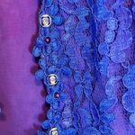 Vintage 80s Size 13/14 Cachet by Bari Protas Lace Embellished Victorian Jacket Purple Photo 4