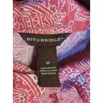 Bit & Bridle  1/4 Button White and Pink‎ Paisley Blouse Size Medium Photo 4