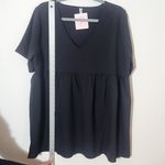 Zenana Outfitters Black Babydoll Tunic Blouse Size Large NWOT Photo 3