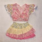Love Shack Fancy Two Piece Kielle Crop Top & Mayze Ruffle Mini Skirt size XS Photo 2