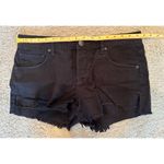 Free People  Sofia Distressed Black Denim Cutoff Jean Shorts Photo 9