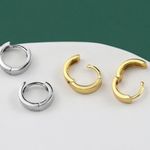 Boutique Unisex‎ Small 14k Gold Plated Sterling Huggie Hoop Earrings, 12mm Photo 13