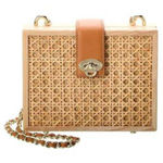 J. McLaughlin  Eugenie Raffia Pattern Wood Crossbody Bag Photo 0