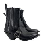 ZARA SRPLS Limited Edition Black Leather Cowboy Boots Size 40 EU 9 US Photo 1