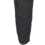 Boston Proper Black Ruched Midi Bodycon Dress LBD NYE Timeless Cowl Neck Size 4 Photo 8