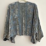 ZARA  Collection Velvet Floral Cardigan, Green/Blue, Size Medium Photo 11