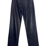 ZARA  Faux-Leather Straight-Leg Pants – Black High-Waist, Size S Photo 0