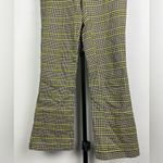 Urban Outfitters Black Green Checked Plaid Cropped Flare Pants Photo 3