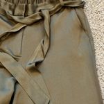 Vince Camuto Olive Baggy Paperbag Waist Logginlook Pants Tie Belt Officecore Photo 2