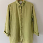Jones New York  Green Linen Button Down Shirt  Photo 0