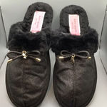 Kate Spade NY Lacey Faux Fur Black Slippers Lightweight Flat Designer Fuzzy 9B Photo 0