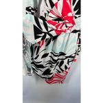 Ivy + Blu Women faux wrap side tie large palm leaf print dress size 4 White Photo 5