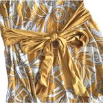 Come Como ❁ Printed Plunging V Neck Tunic Cami Tank ❁ Goldenrod + Ivory ❁ Large Photo 3