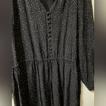 Joie  Black Assymetric Hem Ruffled Midi Dress With Hearts Large Photo 4