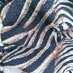 Pat P Brown Zebra Safari Bomber Jacket Novelty Animal Print Bold Sz L Size L Photo 7