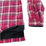 LL Bean Pink Plaid Fleece Lined Flannel Shirt Jacket Shacket MEDIUM Photo 3