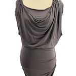 Halston Heritage Taupe Draped Blouson Top Fitted Skirt Dress Size Large Photo 0