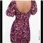 ZARA  Blogger Favorite Floral Puff Sleeve Ruched Mini Dress Photo 2