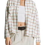 Everlane NWT  Women’s Neutral Plaid Boxy Button front Flannel Shirt Photo 0