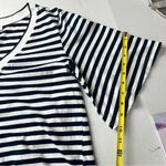 Nordstrom & Layered Navy & White Striped V Neck Tee Shirt XS Preppy Summer Style Photo 8