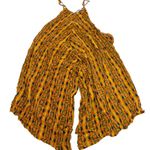 Kahindo Jumpsuit Womens Small Yellow Printed Kano V Neck Flowy Sleeveless Photo 1