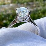 Certified 2.5ct Oval cut moissanite D VVS1 S925 sterling silver engagement ring7 Photo 11