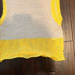 ZARA  Sleeveless Knit Sweater Top in Yellow and Tan - Size Medium Photo 8