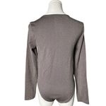 A New Day  Medium Shimmer‎ Metallic Long Sleeve Bodysuit Taupe Gray Sparkle Photo 1
