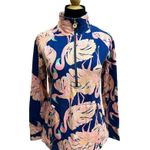 Lilly Pulitzer Skipper Popover GIMME SOME LEG Flamingo Resort Navy, Size XS Photo 0