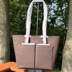 Michael Kors MICHAEL  Jet Set Travel Brown Double Pocket Tote NWT Photo 0