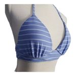 Shade & Shore Women's Ribbed Long Line Triangle Bikini Top Light Blue Stripe 34B Photo 6