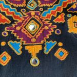 Vintage 90s Art Deco Tribal Southwestern asymmetric tie side blouse Size XL Photo 3