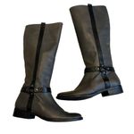 Matisse Daniel Gray Leather Zip Up Knee High Harness Boots, Sz 8 Photo 2