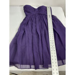Donna Morgan Womans  Size 6 Purple Strapless Lined Flowy Silk Cocktail Dress Photo 5