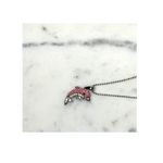 Pink Crystal Dolphin Pendant Necklace On Ball Chain Photo 3